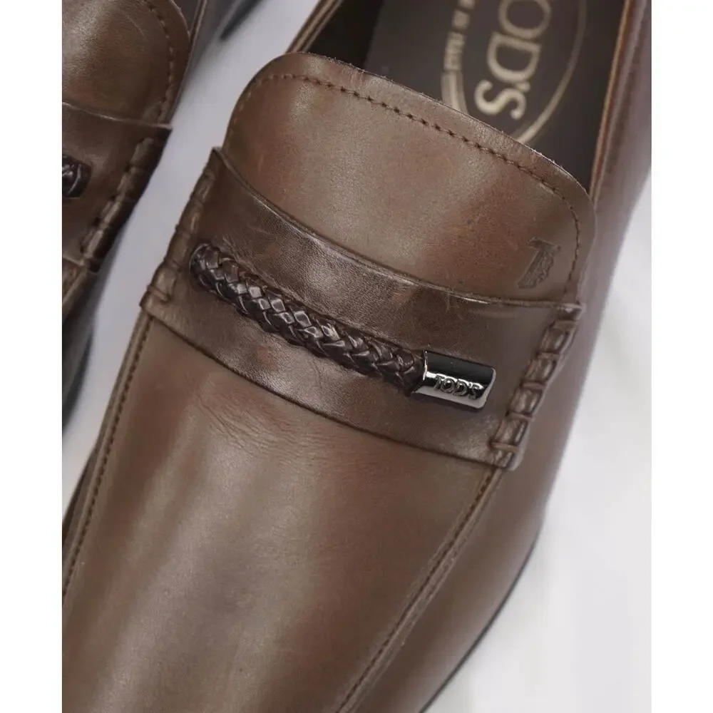 $750 TOD'S - *DISPLAY* Brown Leather Loafers - US 8 (7UK)